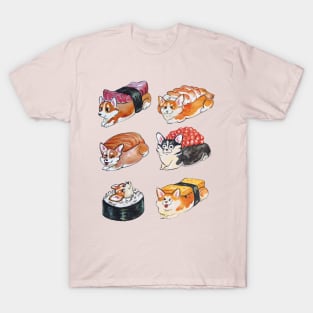 Sushi Corgi Watercolor T-Shirt